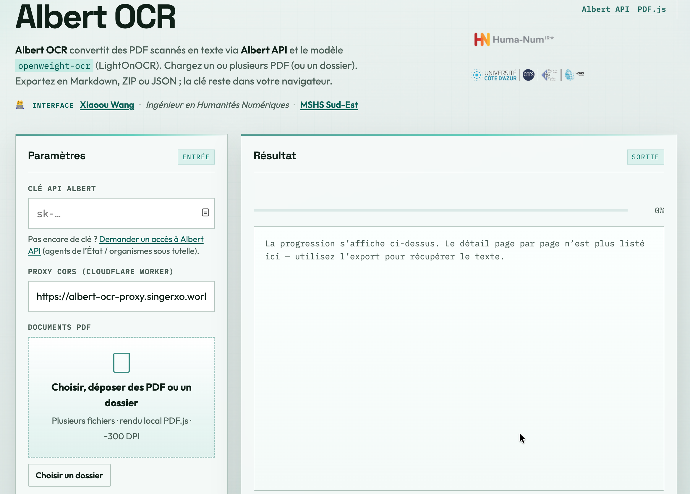Capture d'écran de Albert OCR