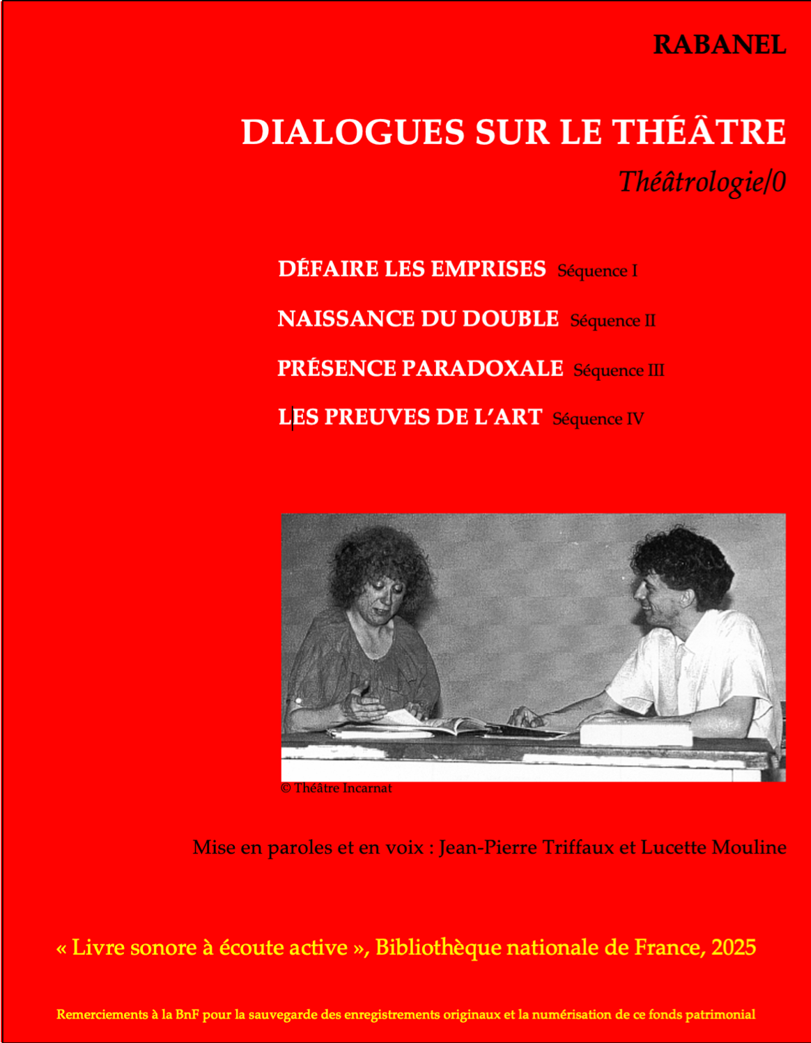 Jaquette — Dialogues sur l'art du théâtre